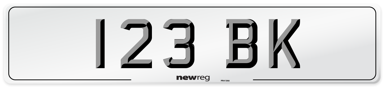 123 BK Number Plate from New Reg